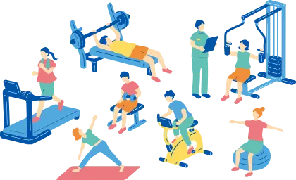 いろいろな運動をしているイラスト